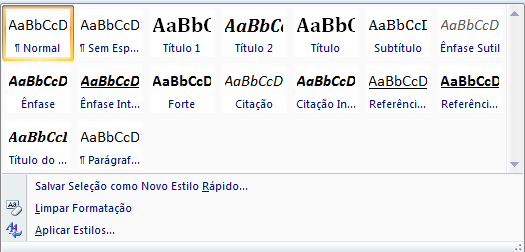 Estrutura Básica do Word, Formatações, Títulos, Subtítulos e