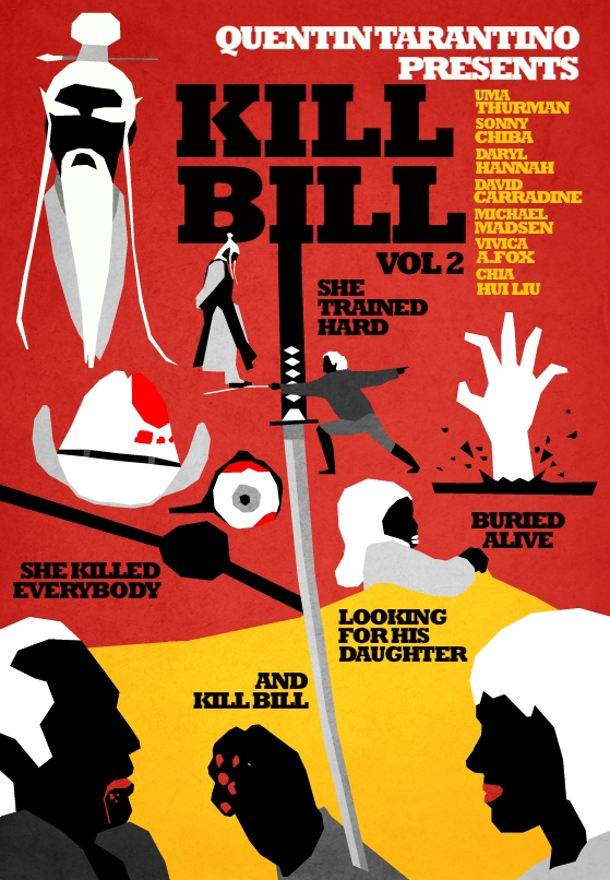 Filmes de Quentin Tarantino - posters de cinema minimalistas - Kill Bill vol 2 Filmes de Quentin Tarantino - posters de cinema minimalistas - Kill Bill vol 2
