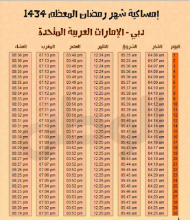   2013\ 1434  امساكية رمضام 1434 دبي.PNG