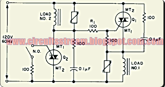 Simple AC Static Single Pole Double Throw Switch Wiring diagram