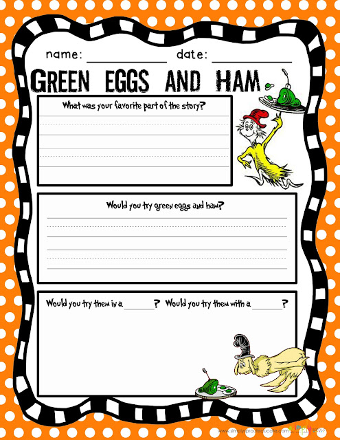 Green Eggs & Ham printables (FREE) dr seuss activities for kids {weekend links} from HowToHomeschoolMyChild.com