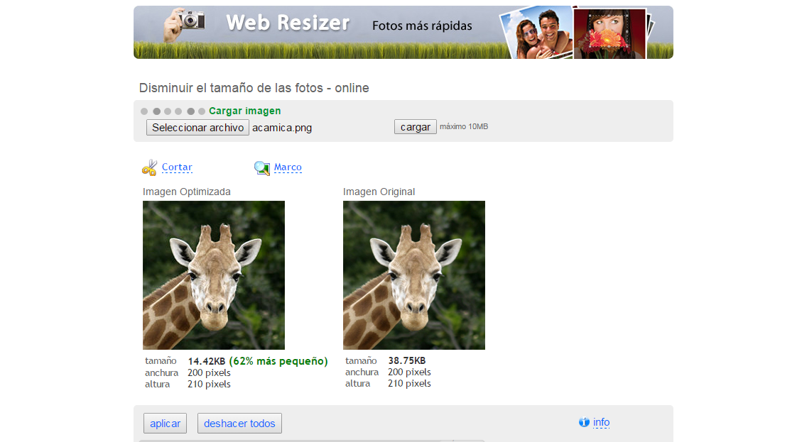 seo imagen web resizer