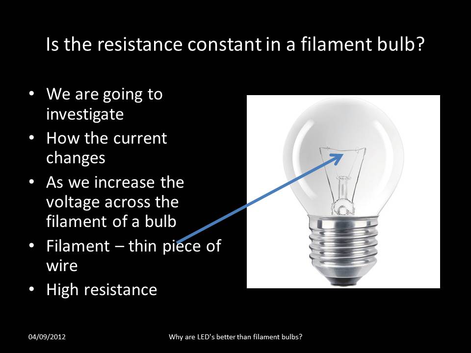 Y11 Additional GCSE Physics Resistance of a Bulb