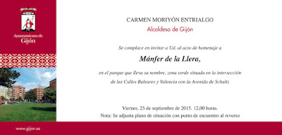 Invitación al homenaje a Mánfer de la Llera