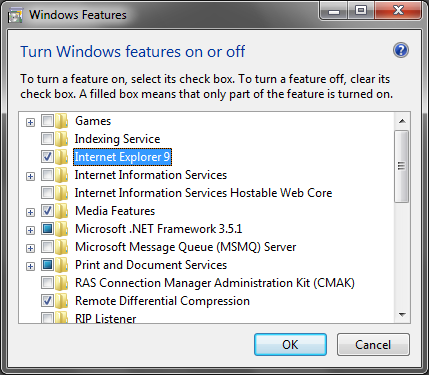 Internet Explorer Working Offline Vista