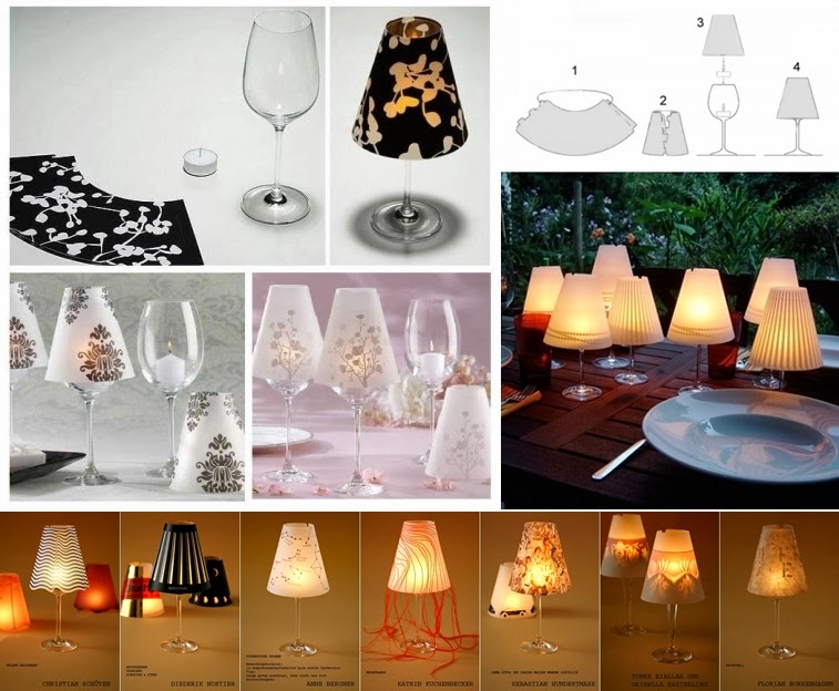 Turn Wine Glasses Into Candle Lampshades DIY Craft Projects