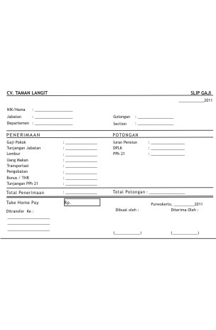 Contoh Slip Gaji Contoh Slip Gaji