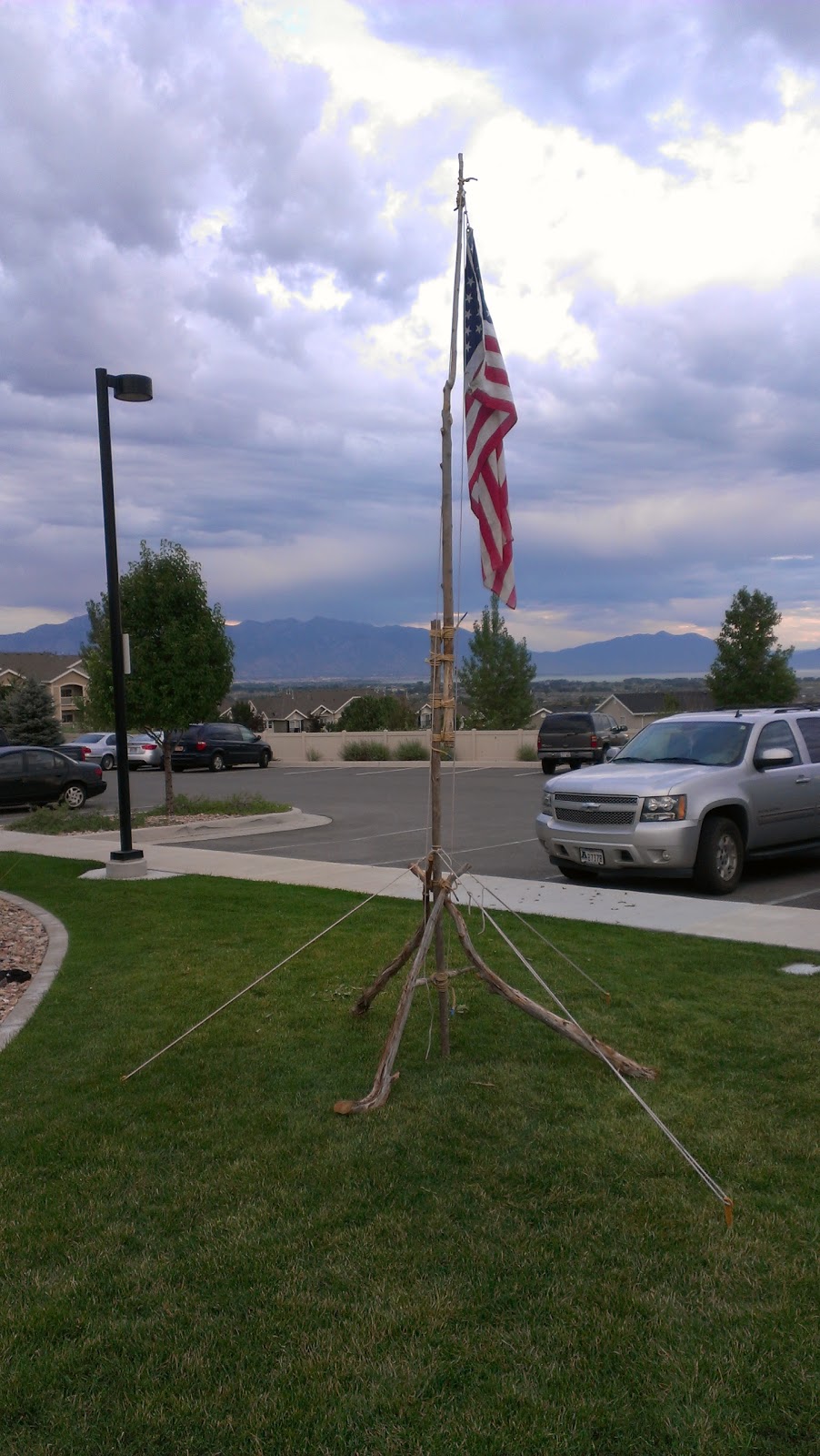 Pony Express District Cub Scouts Outside Flag Pole