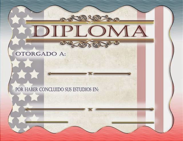Diploma con motivo a la finalización de curso de Ingles