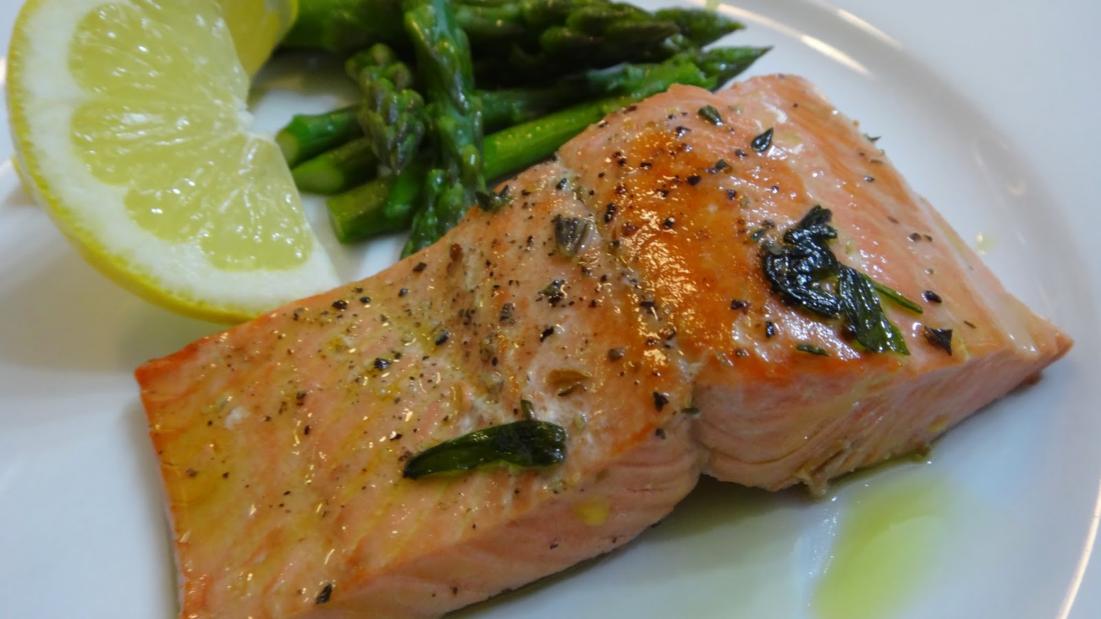 Wine Poached Salmon with Olive Oil Sear