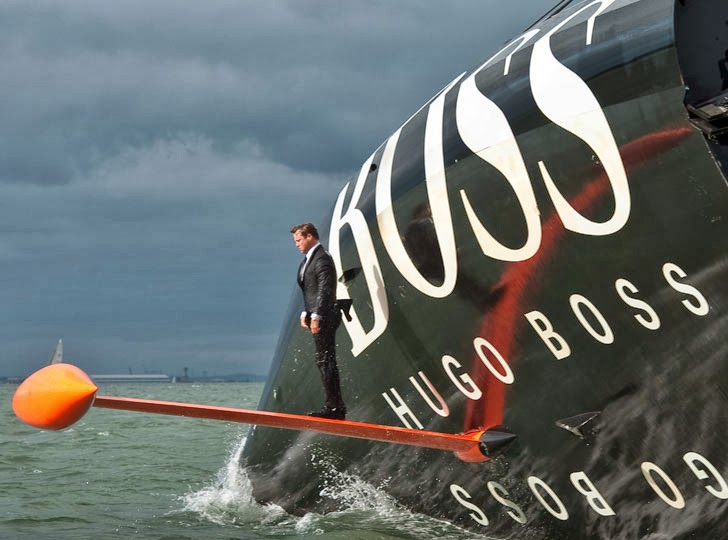 Keel Walking in a Hugo Boss Suit and Tie