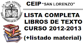 LISTA COMPLETA LIBROS DE TEXTO 2012-2013
