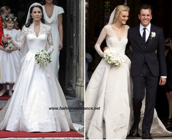 caroline trentini se casa con una réplica del vestido de novia de