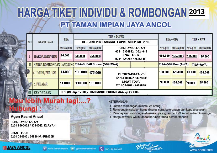 HARGA TIKET ANCOL-DUFAN-ATLANTIS-OCEAN DREAM SAMUDRA, BERLAKU TGL 1