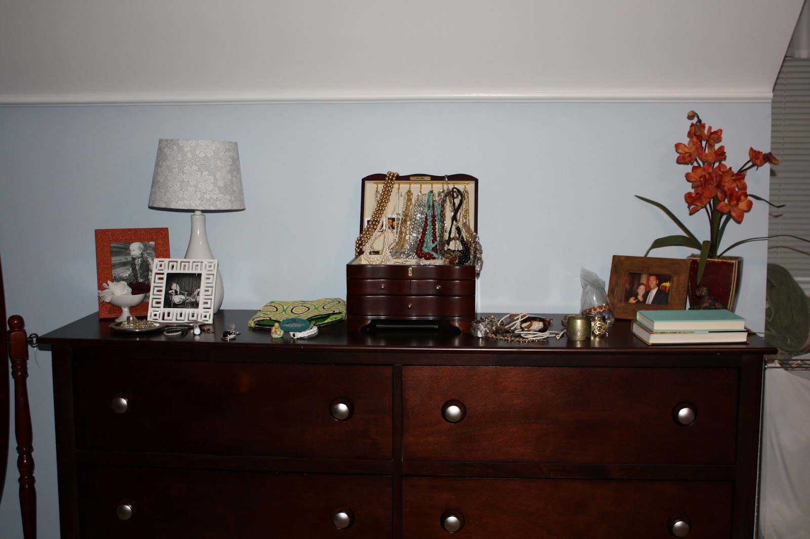 Something to be Found Milk Glass Jewelry Display & Dresser Top Makeover