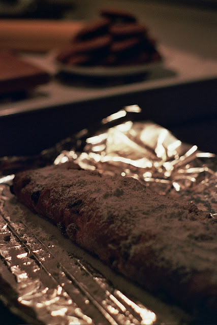 Stollen is a traditional German cake, usually eaten during the Christmas season, when it is called Weihnachtsstollen or Christstollen.