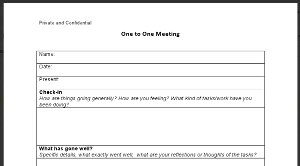 monthly one to one template sle one on one meeting template carbon materialwitness co monthly one to one template sle one on one meeting template carbon materialwitness co