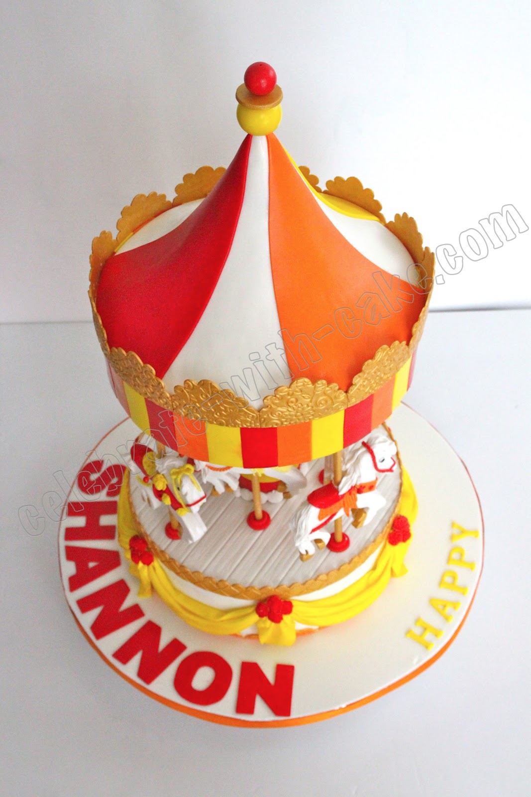 Celebrate with Cake! 1st Birthday Static Carousel Cake