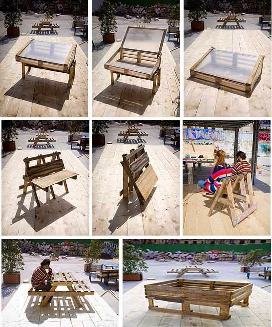 Recibidor completo con palets reciclados Estanterias para