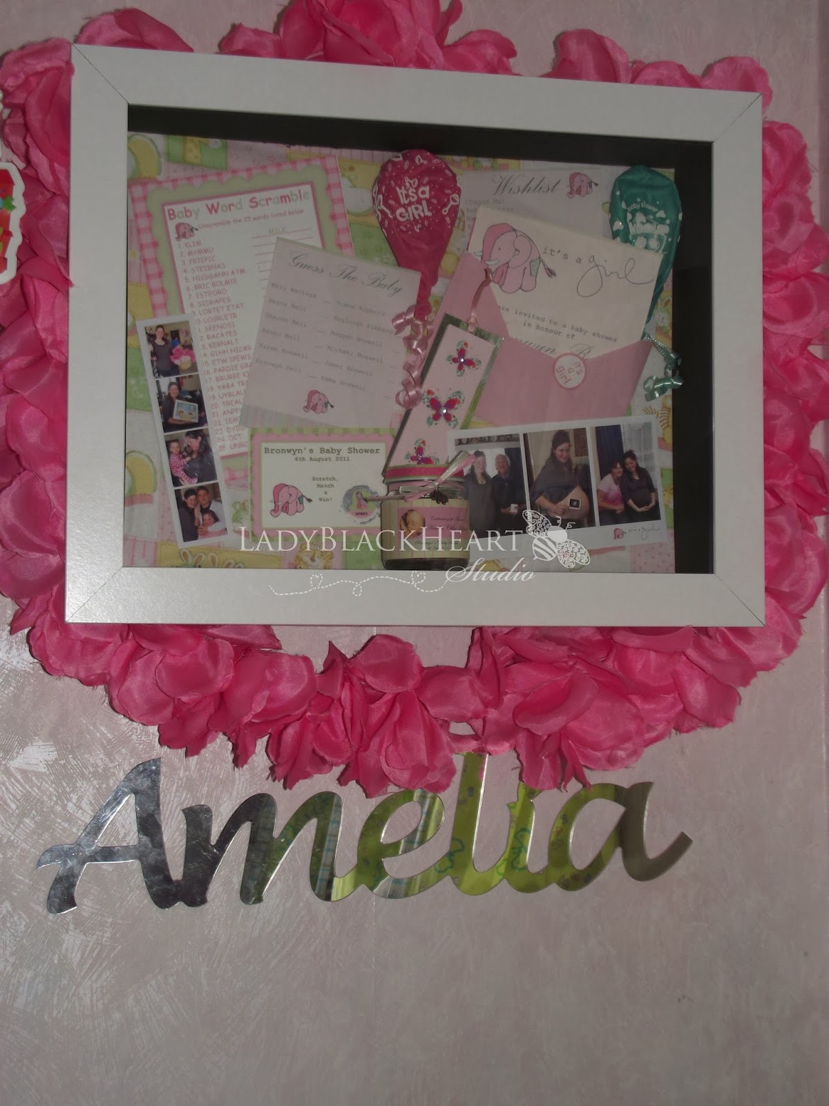 LadyBlackHeart Studio DIY Baby Shower Keepsake Frame Shadow Box