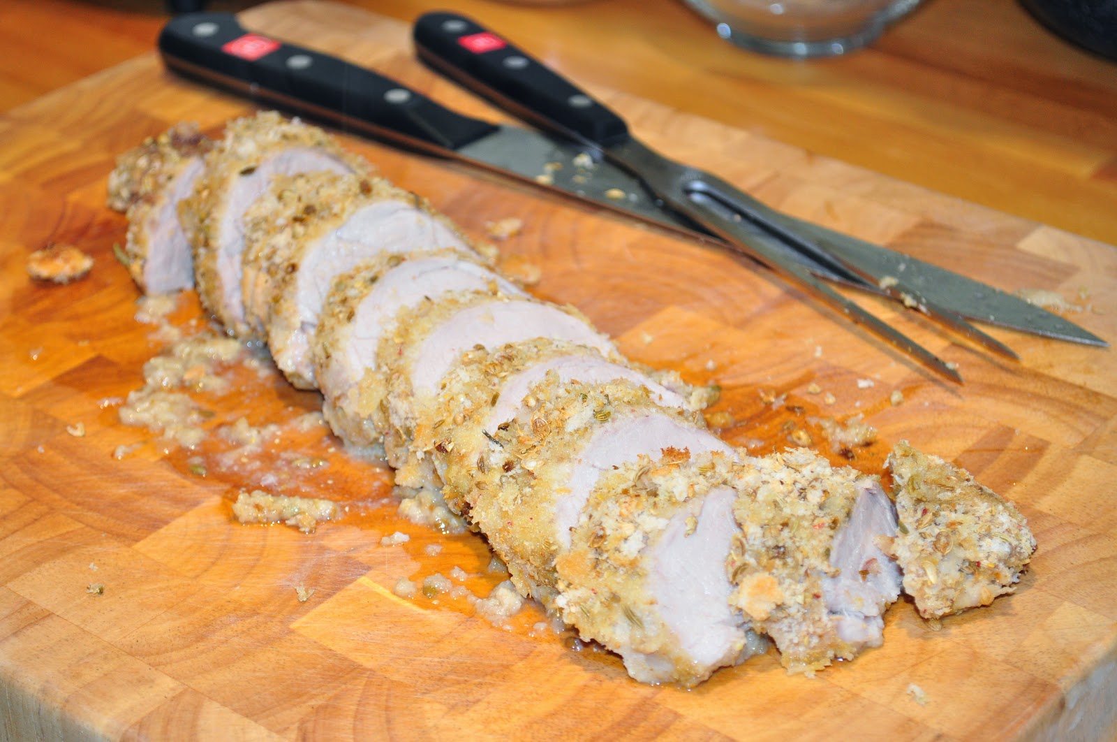 Busy Eating Yogurt and Mustard Marinated Pork Tenderloin