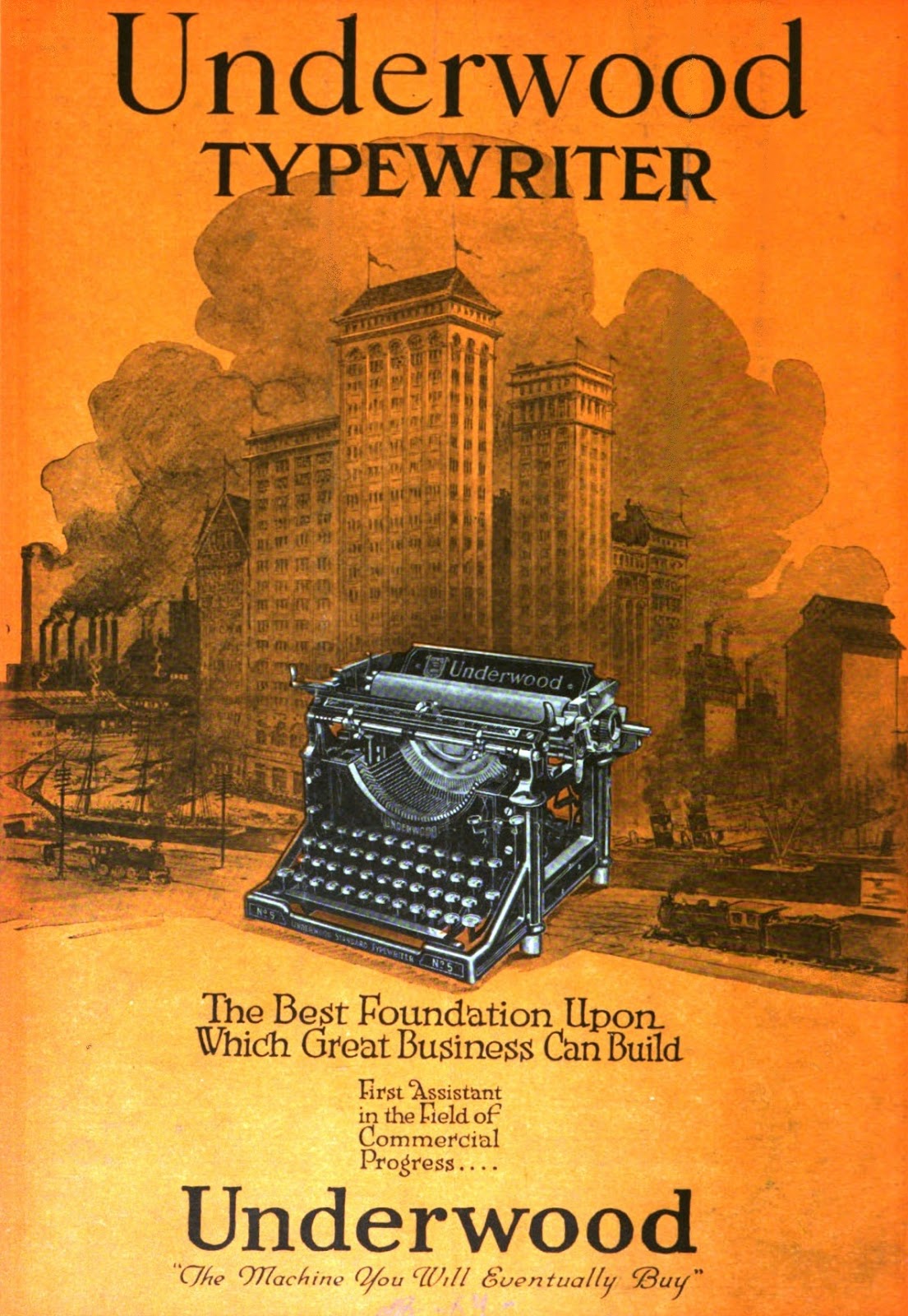 oz.Typewriter Underwood 5 Typewriter Colour Ads From 100 Years Ago