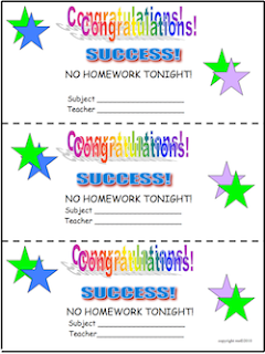 Valentine homework pass template