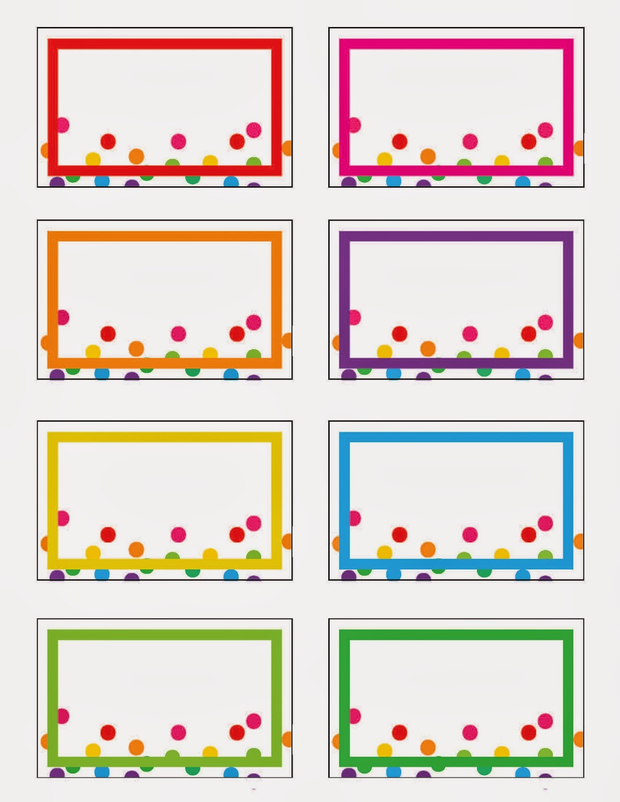 free printable rainbow label templates