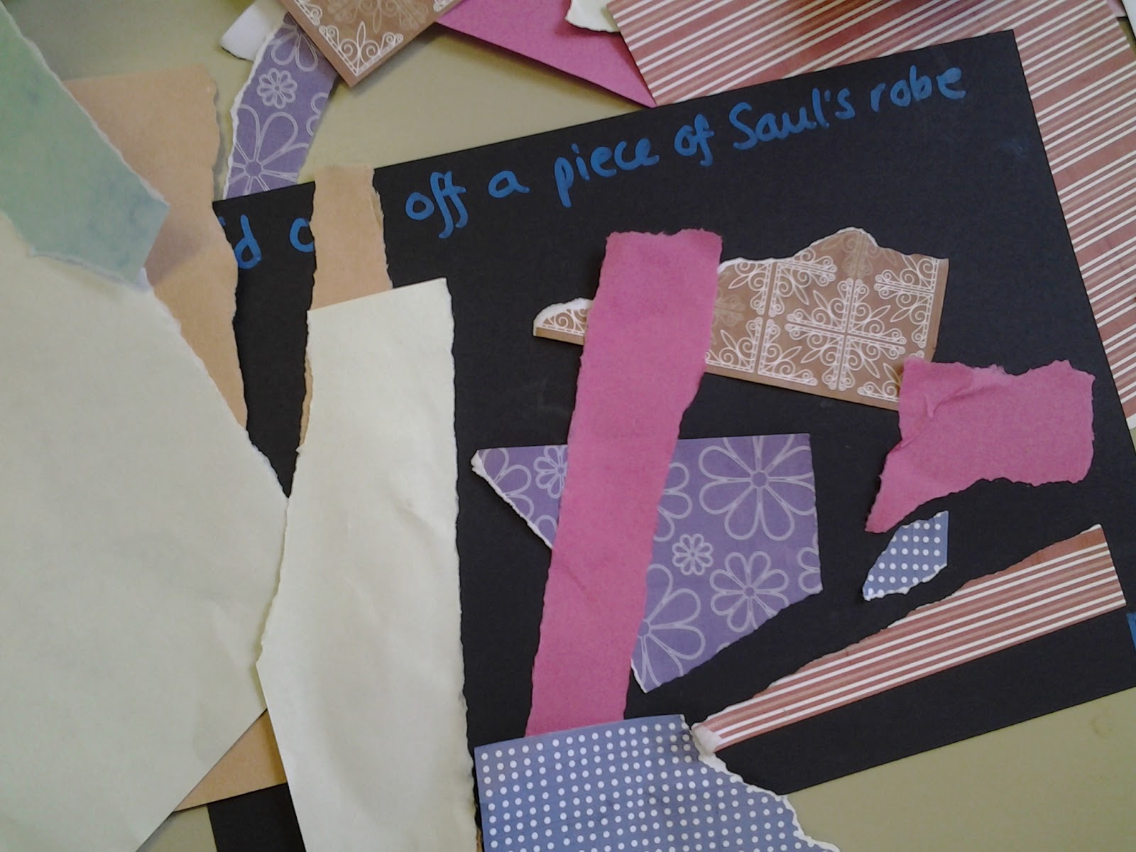 Flame Creative Children's Ministry David cuts Saul's robe (a lesson