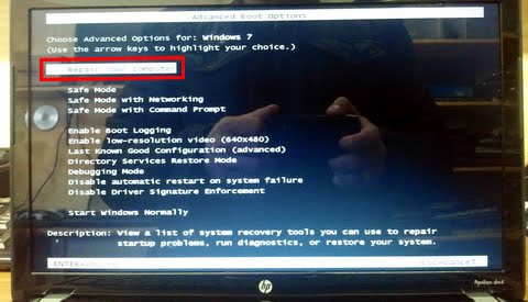 how to reinstall windows 7 on hp laptop