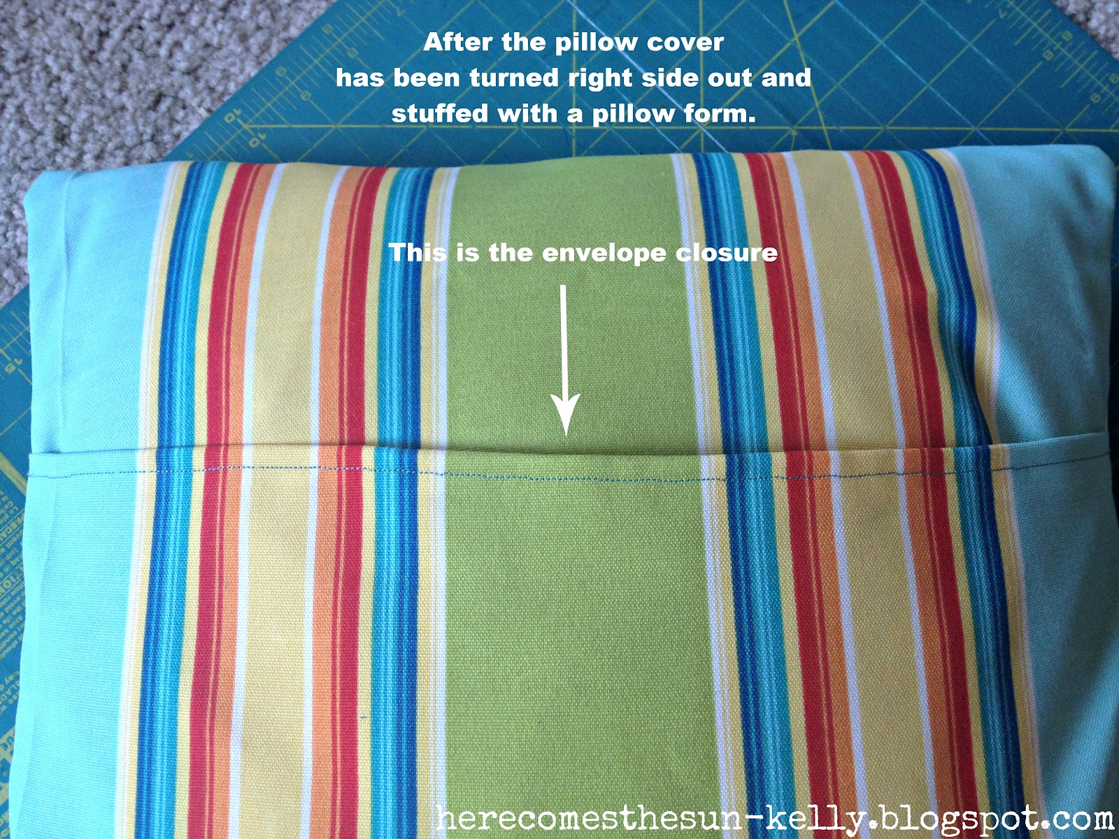 DIY Envelope Closure Pillow Here Comes The Sun