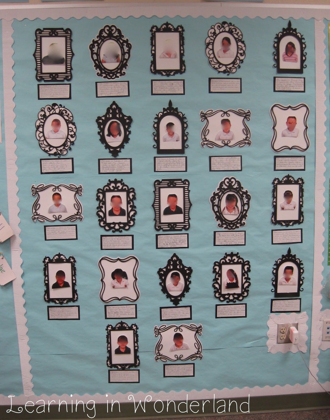 Framed Wall Bulletin Board Learning In Wonderland