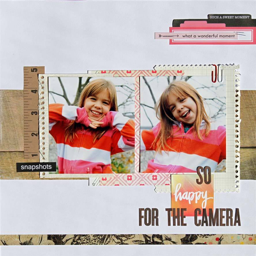 Scrap Our Stash Challenge "So Happy for the Camera" LO by DT Crystal