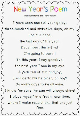 New Year's Writing Printables and free poem