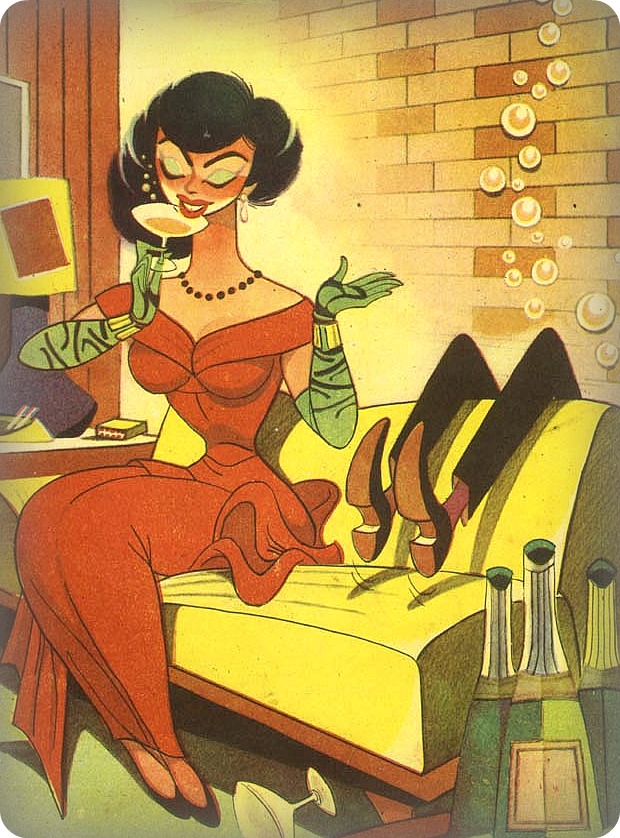 Dame Vollbusige Cartoon Kuessen