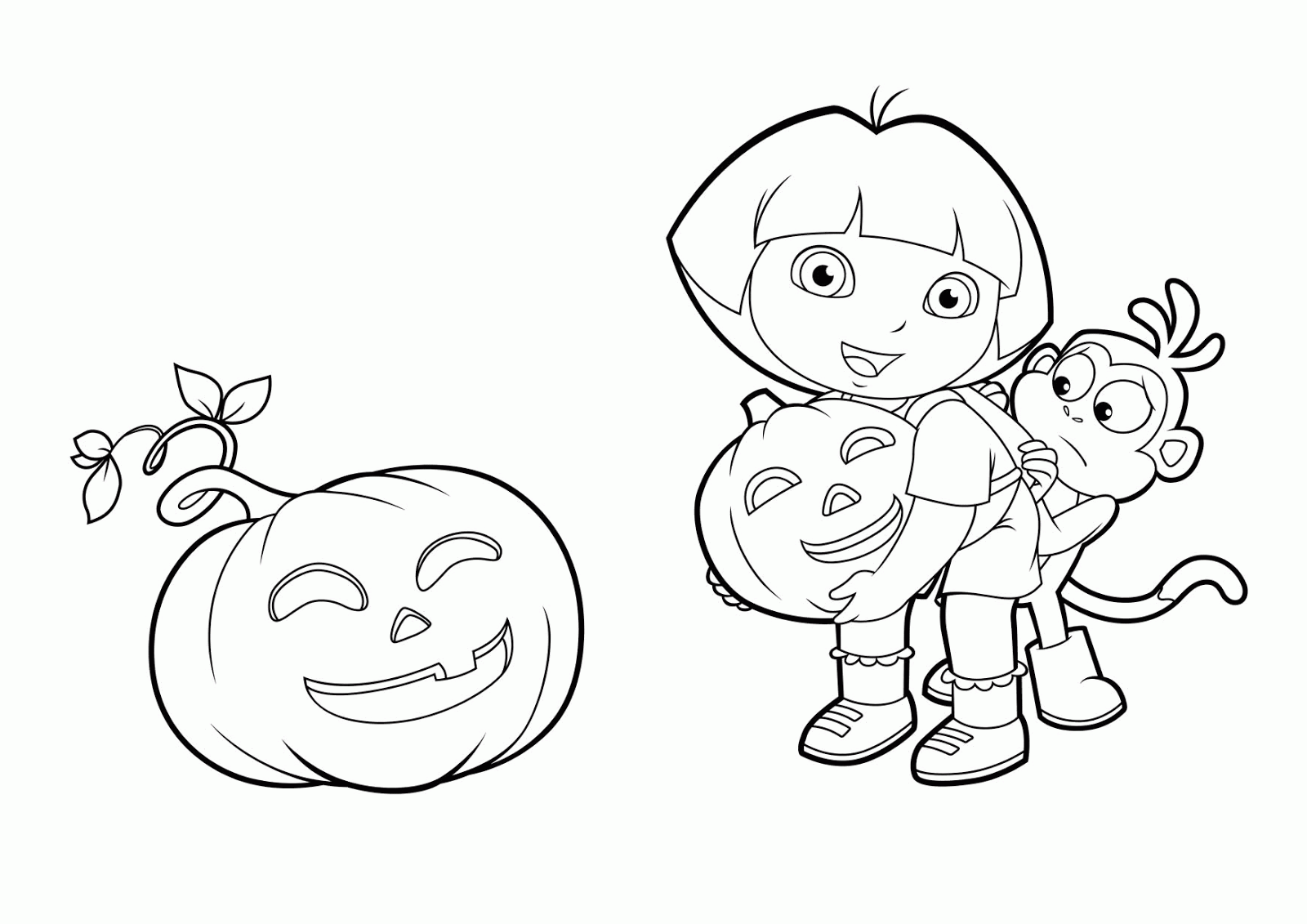 Dora And Boots Coloring Drawing Free wallpaper