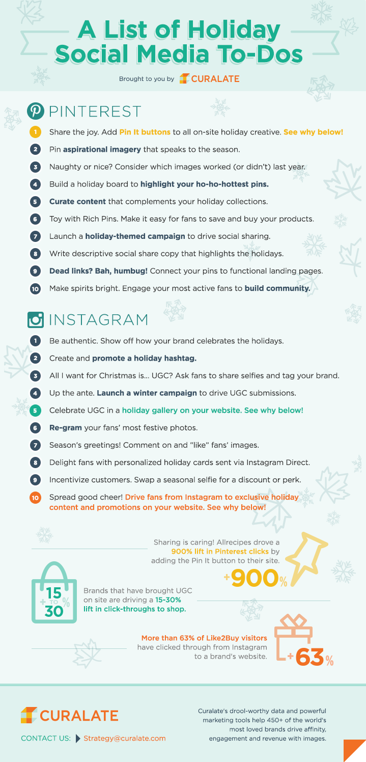 Instagram and Pinterest Marketing - A List Of Holiday Social Media To-Dos - #Infographic
