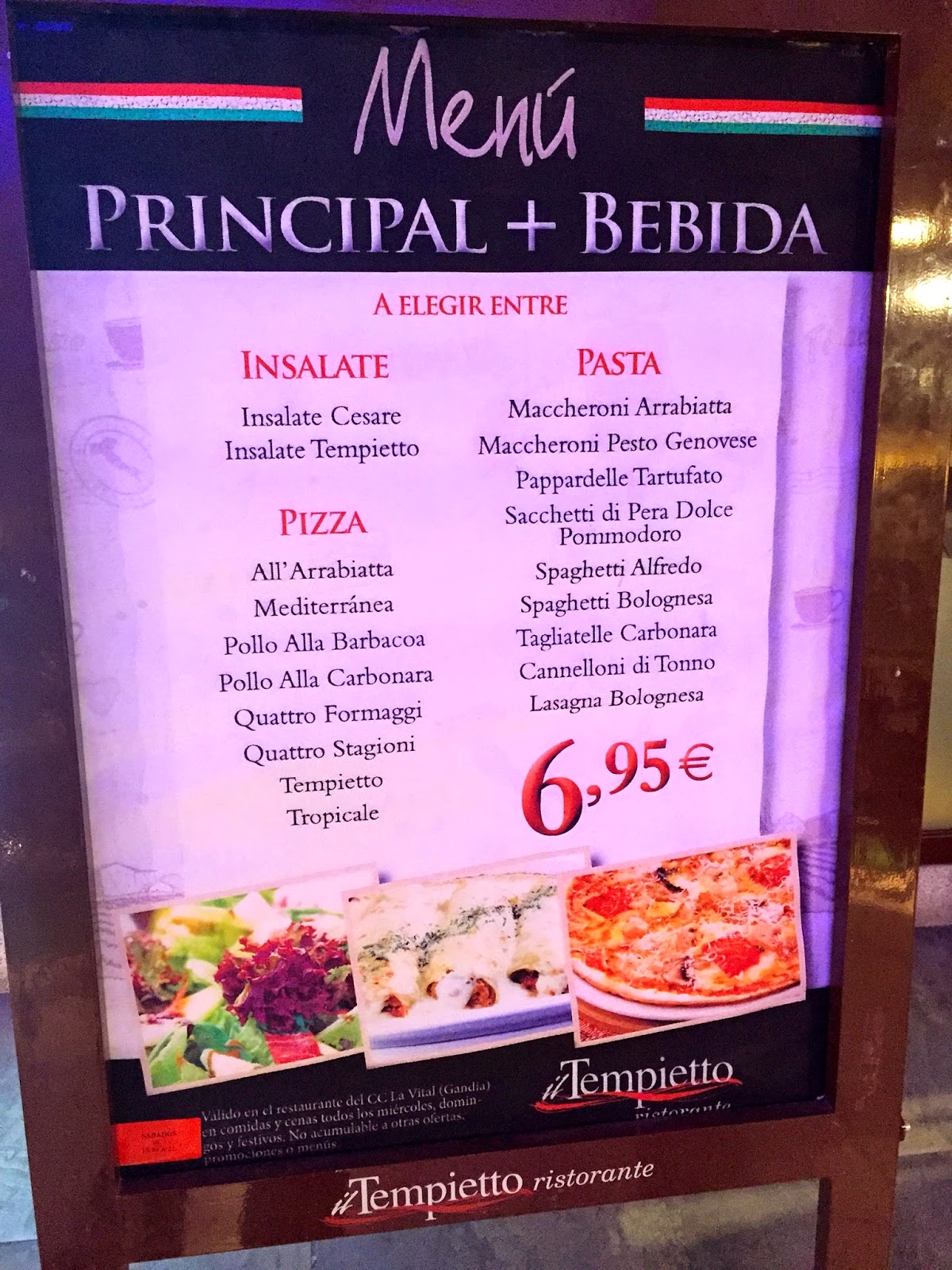 Pizzería il Tempietto Comer en Gandiay no perecer en el intento.