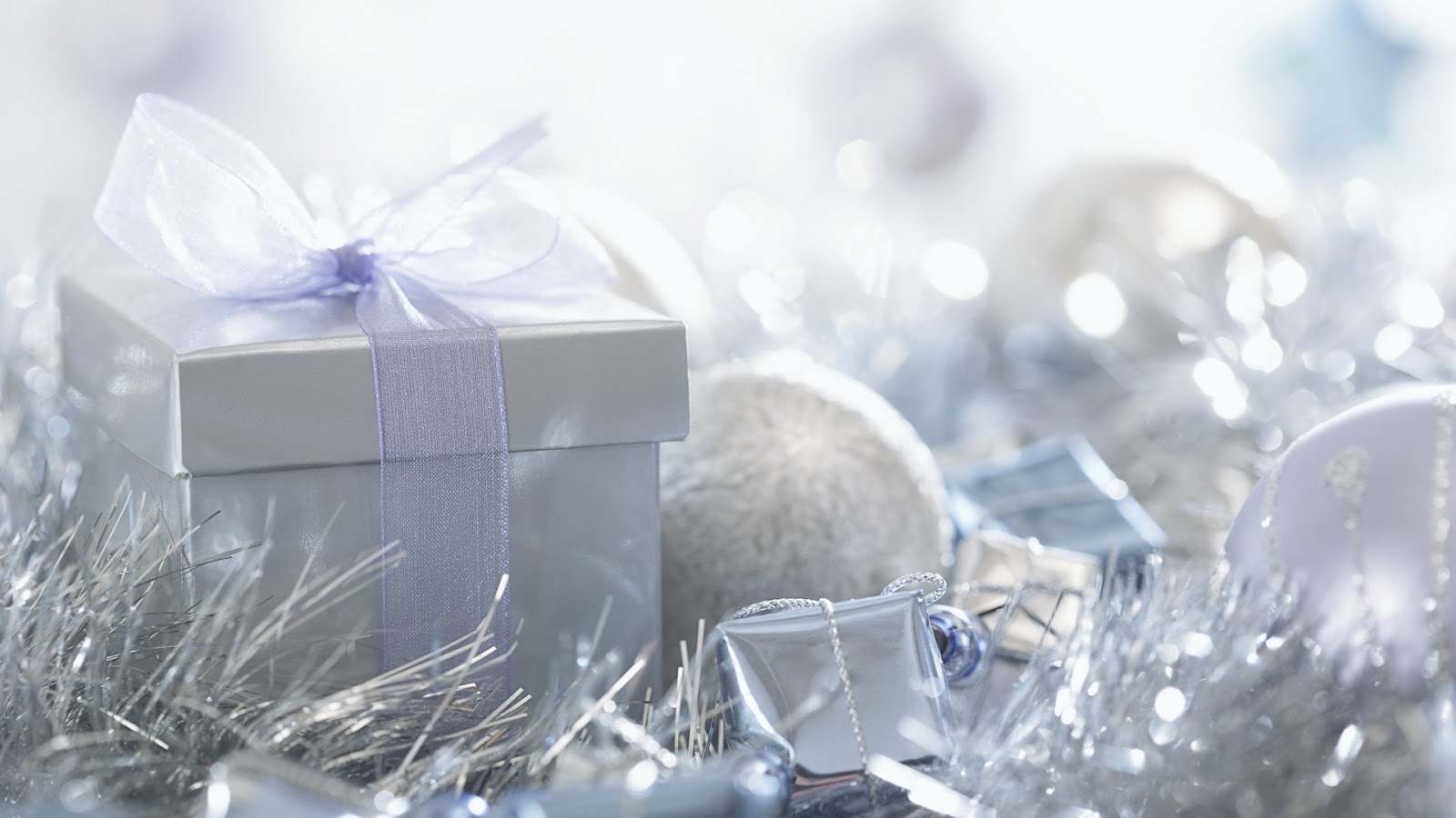 Silver Christmas Gift Boxes - Mystery Wallpaper