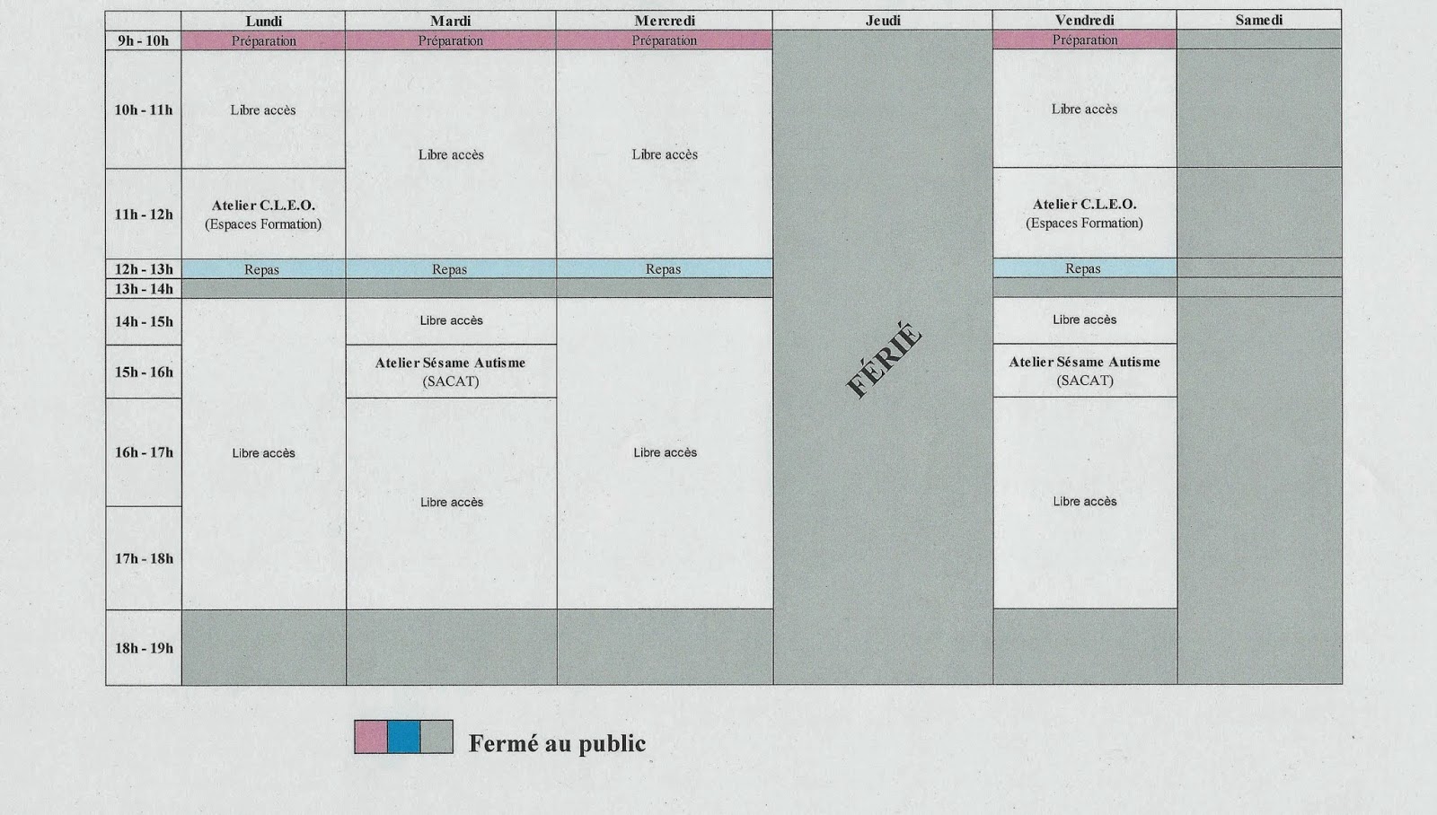 semaine du 05 au 09 mai 2014