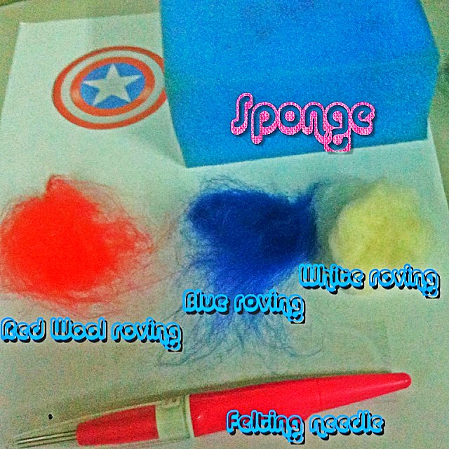 Artsy Med Captain America Needlefelt Pendant Tutorial