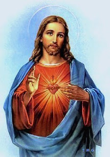 religious photo of Jesus Christ's sacred heart with cross