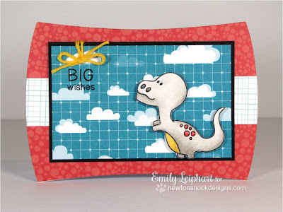 Big Wishes Dinosaur card by Emily Leiphart for Inky Paws Challenge #02