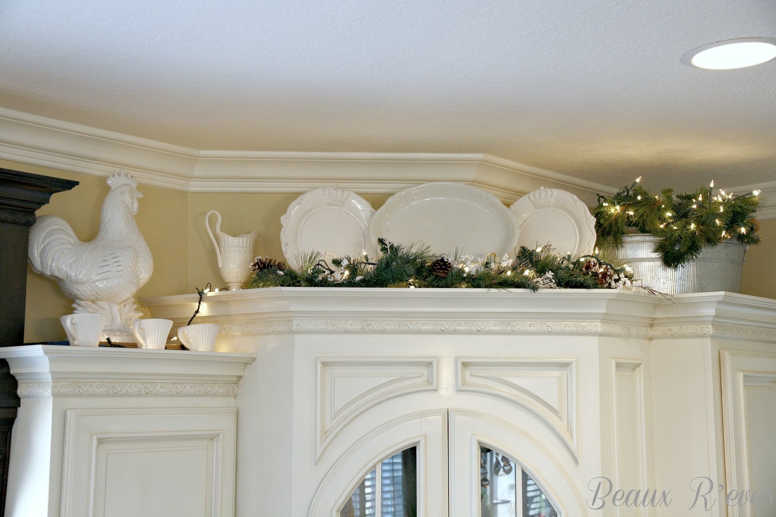 Decorating ideas for above kitchen cabinets Christmas Decorating Top of Kitchen Cabinets