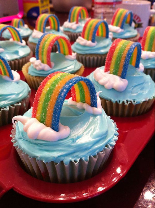I Love 2 Cook Rainbow Cupcakes