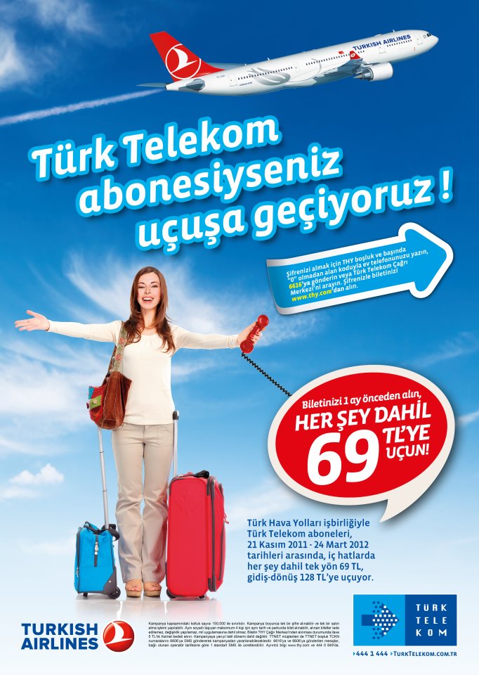 Kampanya Vitrini Türk Telekom ve THY işbirliği ile Bilet Kampanyası