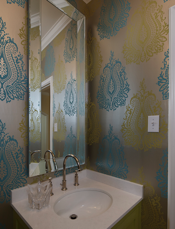 Just a Touch of Gray Wallpaper Powder Rooms