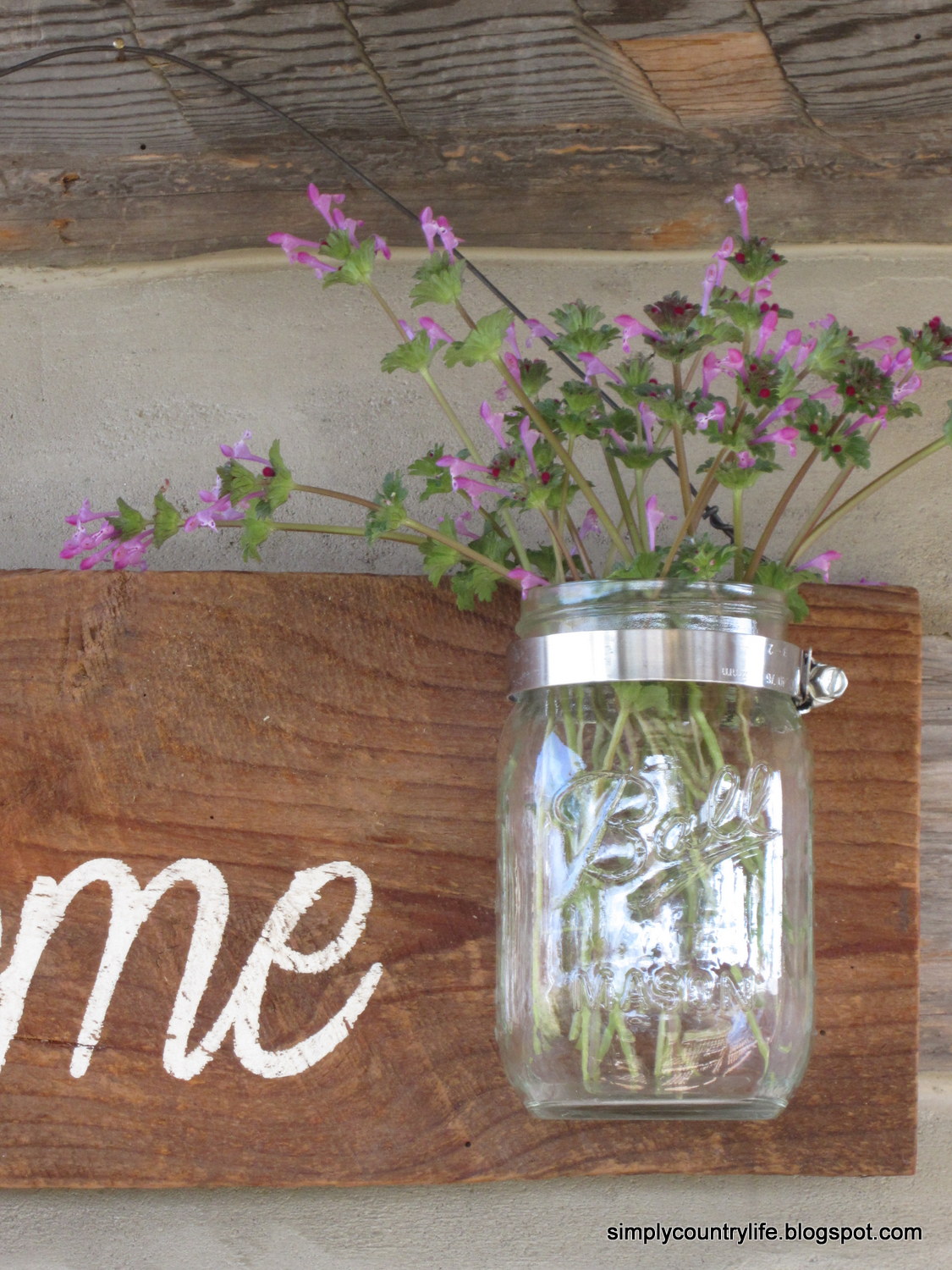 Simply Country Life Rustic Barnwood Mason Jar Sign