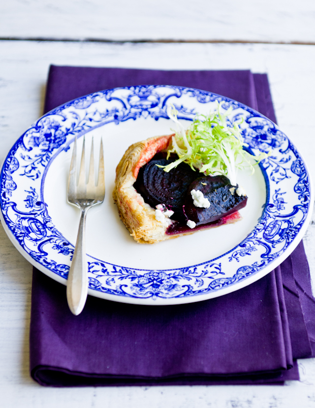 Desserts for Breakfast Beet Tart with Blue Goat Cheese and Frisee, and