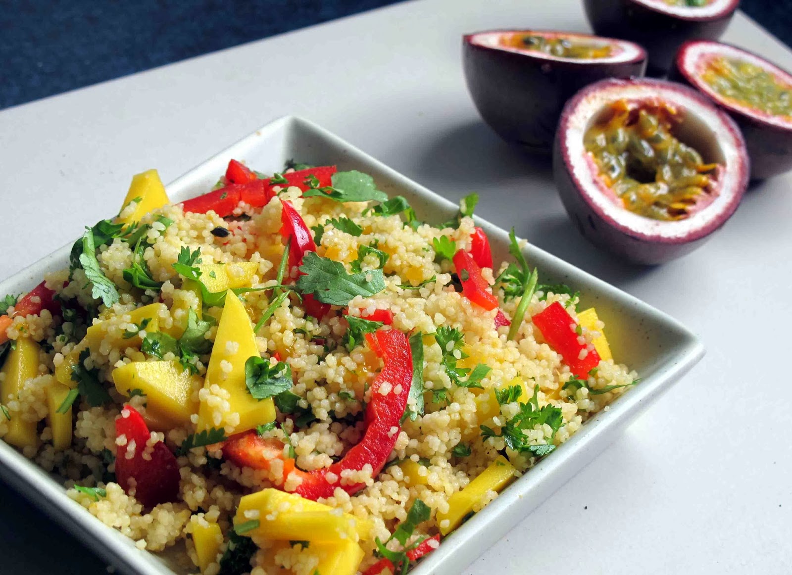 Shoot and Eat Passion Fruit, Mango and Red Pepper Couscous